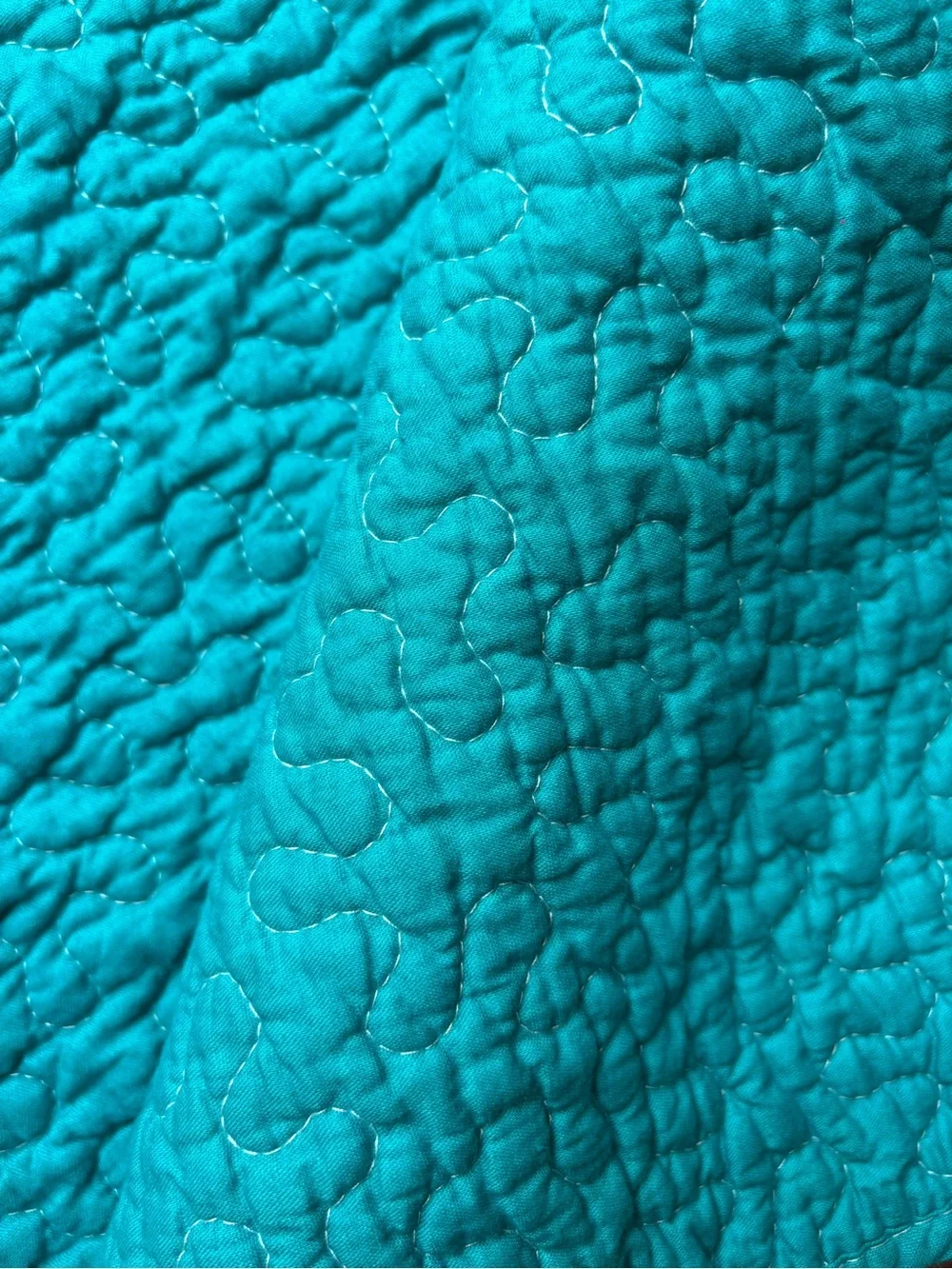 Floral Quilted Bedspread in Teal, Red & Mustard - Home Bedding